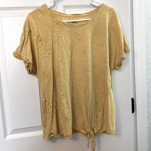 Floral top with tie at side